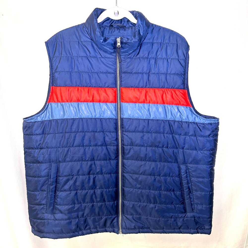 Sonoma Men's Blue and Red Puffer Vest 2XL